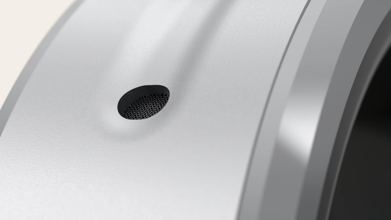 the mic grille, close up.