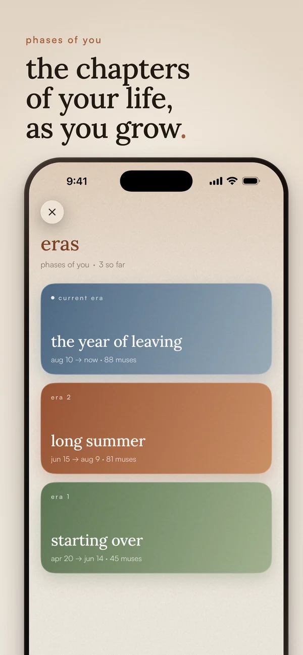 phases of you. the chapters of your life, as you grow. three eras of a museum.